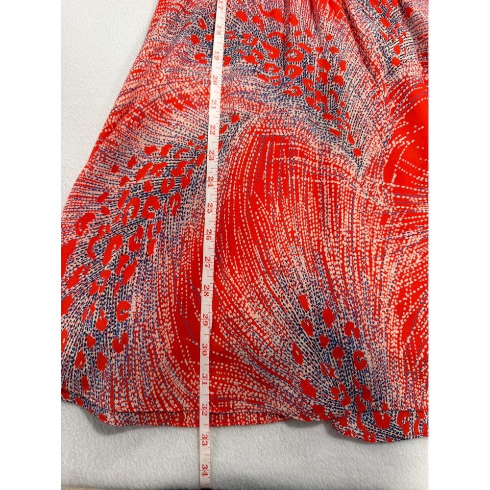 Asher by fab'rik Red Abstract Print Mini Dress Sleeveless Tie Back Small - Picture 2 of 7